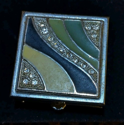 Small silver tone and - and, enamel