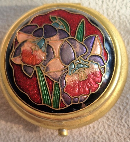 Vintage cloisonné iris - vintage,