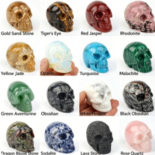 Natural crystal pocket skull - ,