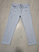 White Stuff Light Blue Cropped Straight Leg Stretchy Jeans Size 10