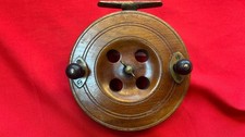 Vintage Brass Wood  Sea Fishing Reel. Diameter 6 inch.