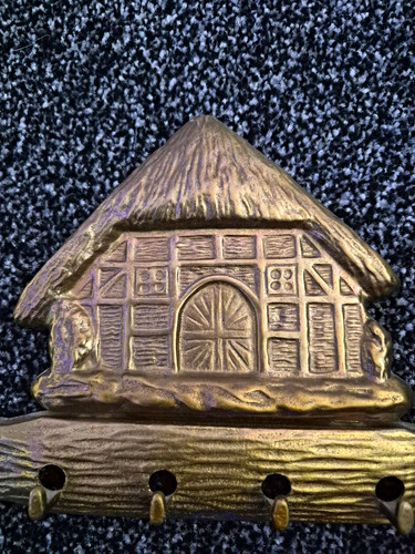 Vintage brass cottage key - brass,