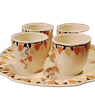 TUDOR ART DECO 4 egg cups