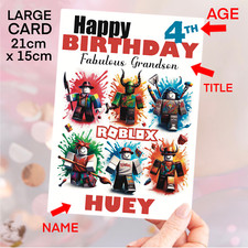 ROBLOX Boys Birthday Card Son, Grandson, Nephew, Brother, Personalised Card