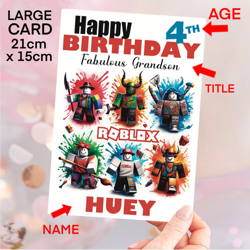 Roblox boys birthday - roblox, card