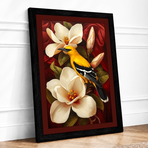 Songbird among magnolias - songbird,