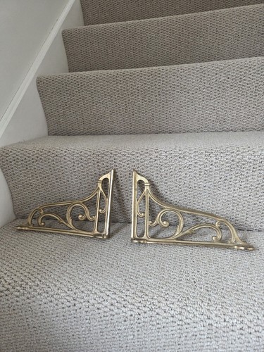 Ornate brass scrollwork shelf - brass,