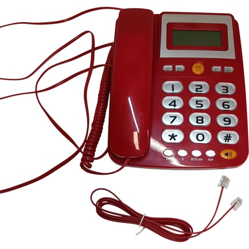 Red corded landline - red,