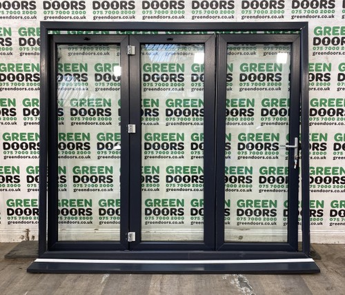 Upvc grey folding doors - upvc, bi-folding
