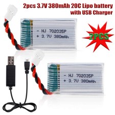 2 X Lipo Battery 3.7V 380mAh