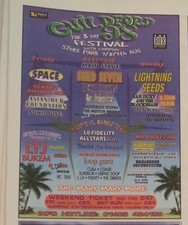 SHED SEVEN Guilford Festival  1998 Original Vintage Gig Advert - 7x5 inches