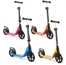 Kids Teen Folding Kick Scooter 2 Big Wheels Adjustable Height Ride On Toy