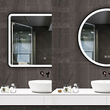 Black Framed Bathroom Mirror with Led Lights  Dimmable 3 Colours Anti-fog  Wall