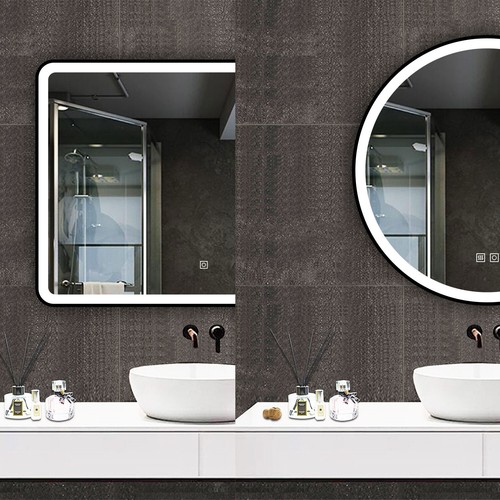 Black framed bathroom - black,
