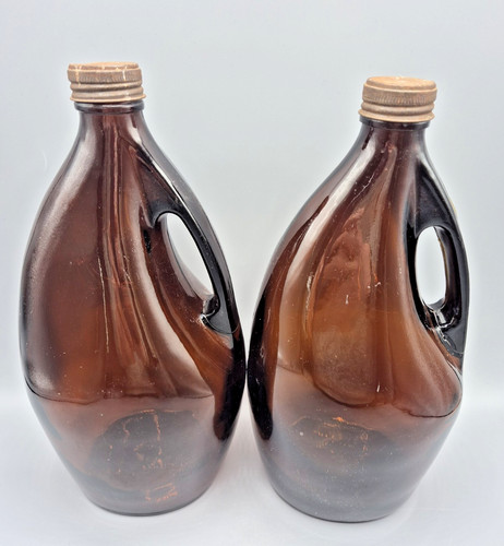 Pair large vintage amber - of,