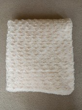 Cream Bed Throw Boucle-Like Faux Fur Soft Plush Textured Decor Large 60" x 65"