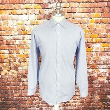 Casa Moda Check Shirt Size 41 16” Mens Blue & White Formal Work Long Sleeve