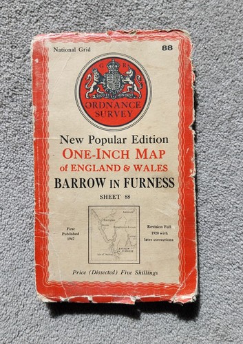 Vintage ordnance survey cloth - vintage,