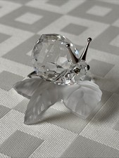 Swarovski Snail On A Vine Leaf Crystal Ornament Original Box Mint Condition