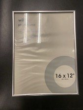 SILVER PHOTO PICTURE FRAME LANDSCAPE/PORTRAIT GLASS FREESTANDING / HANGING 16x12