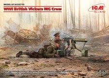 ICM 35713 1/35 WWI British Vickers MG Crew (Vickers MG & 2 figures) (100% new mo