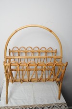 Vintage Rattan Magazine Rack |