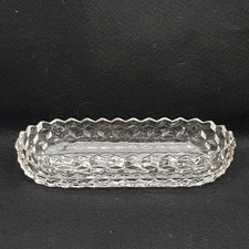 VTG Fostoria American Cubist Oval bowl Clear Glass