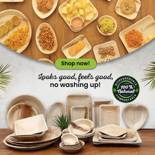 Palm leaf plates disposable - palm,