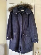 Ladies Whistles Navy Parka Coat Size 12