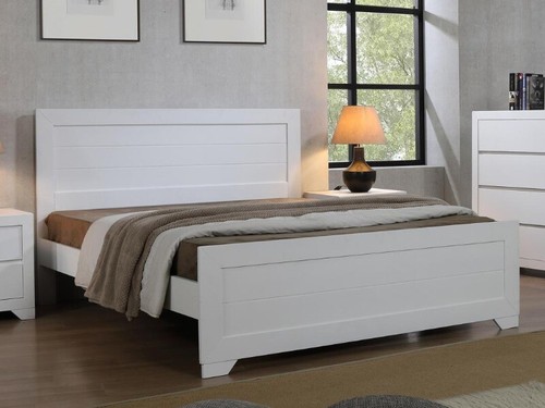 White wooden bed 3ft - white,