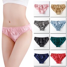 Women Glossy Silk Satin Briefs