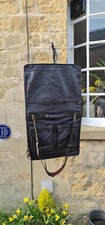 M&S  suit carrier garment bag, full-grain leather, dark brown, immaculate.