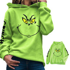 Christmas Women Grinch Hoodies Hooded Sweatshirt Hooded Jumper Pullover Tops