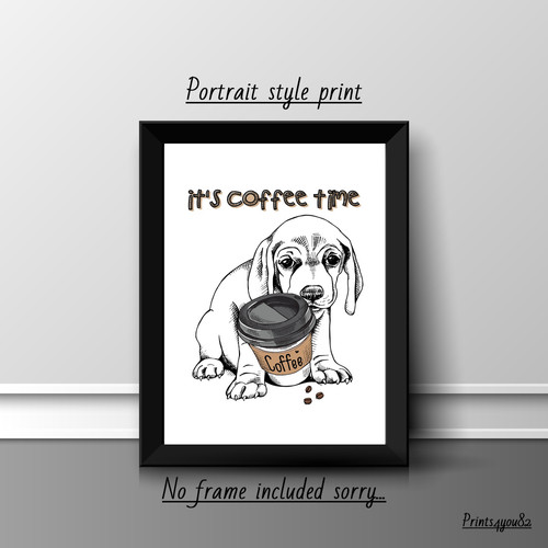 Beagle dog pet print poster - pet, a4