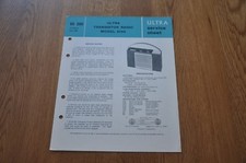 Ultra Model 6104 Transistor Radio Service Manual SS 200 1st Edition June 1962