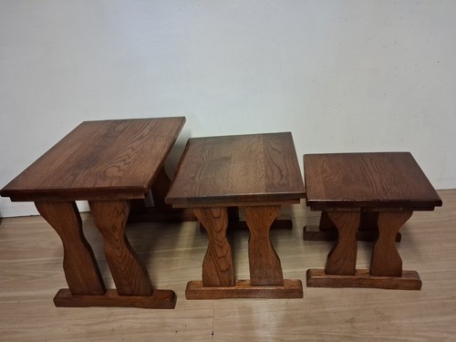 Vintage oak nest tables - vintage,