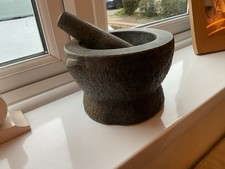 Vintage 1960s Granite Stone Pestle And Mortar Heavy 5.80kg Green