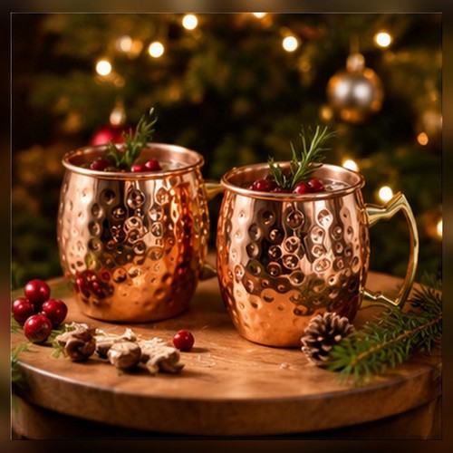 Copper cup tea mug - 2x, luxury