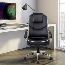 Rome2 Executive Office Desk Chair Bonded Leather Cushioned Seat Padded Armrests
