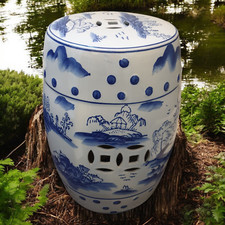 Chinese Ceramic Stool / Plant