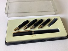 Vintage 1989 Osmiroid Lettering Pen Set Fountain & 5 assorted Nibs Calligraphy