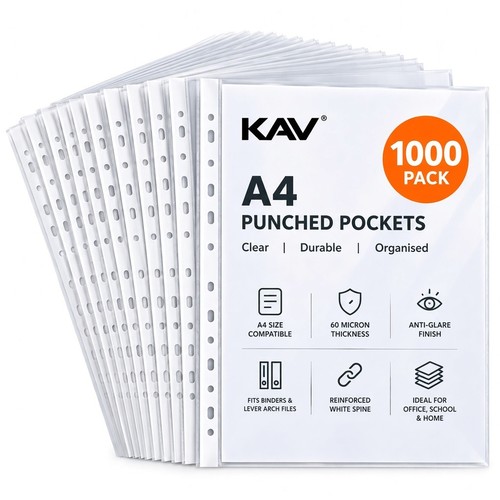 Punched pockets clear 60 - a4,