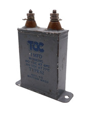 TCC 1µF 1UF 1MFD ± 20% 350VDC Capacitor Used Type 62