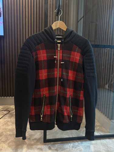 Balmain paris red tartan - paris, zip