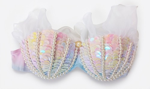 Handmade sequin pearl bra - sequin,