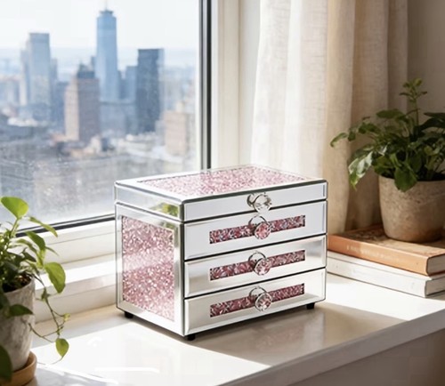 Glass jewellery box with - glass,