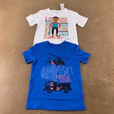 Boys Size 5T Children's Place I Am & Carter's Blue Rescue Squad Graphic Tees NWT