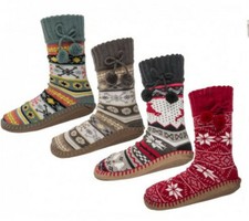 NORDIC PATTERN SUPER SOFT PLUSH COSY COMFORT SOCK SLIPPER SOCKS NEW WITH TAGS