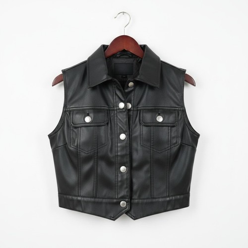 Vintage 90s black faux - vintage, c&a