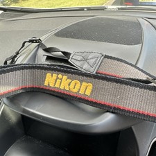 Nikon Genuine Original Vintage grey, red and Yellow  Camera Shoulder neck Strap